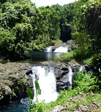 The lower two Afu Aau Falls